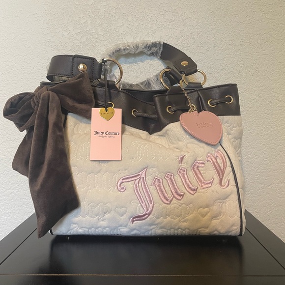 Juicy Couture Handbags - Juicy Couture Vintage Dreams Tote In Angel/Chocolate NWT